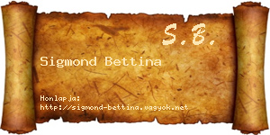 Sigmond Bettina névjegykártya